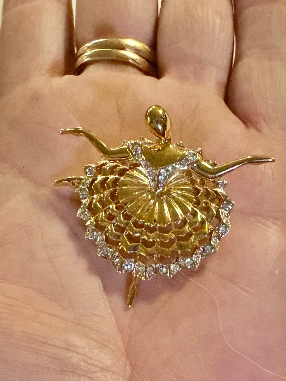 D'Orlan 22kt Gold Plated Ballerina Brooch